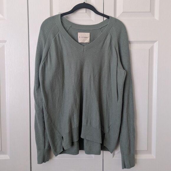 Lucky Brand Green V-Neck Pullover Sweater | Women’s Small | Cashmere Blend - Picture 1 of 4